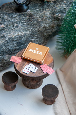 Nissedør, Mini-pizzaæske, 3 x 3 cm