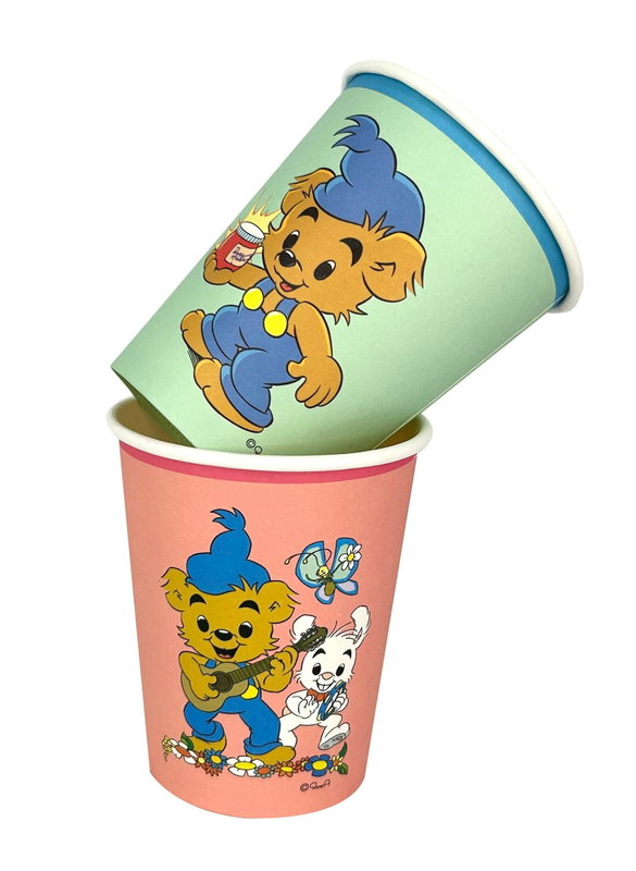 Ingår i Bamse 3-årskalas: Bamse pappmuggar 8-pack