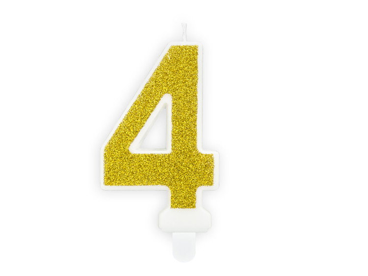 Kakku kynttilähahmo, kultainen glitter (4)