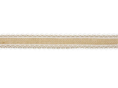 Ruban en jute avec dentelle, 4x500 cm