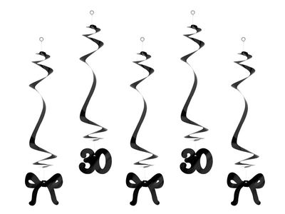 Swirls 30 år med sløjfer, sorte, 5-pak