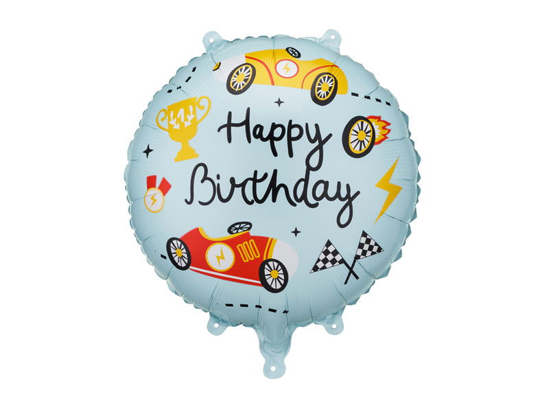 Folieballon rund Happy Birthday, 35x35 cm, mix