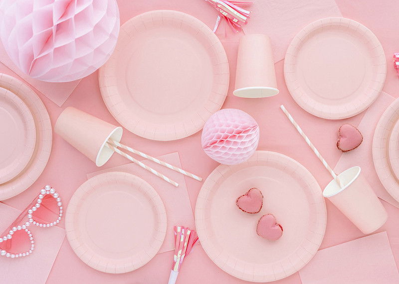 Borddug, lyserød, 137x183 cm