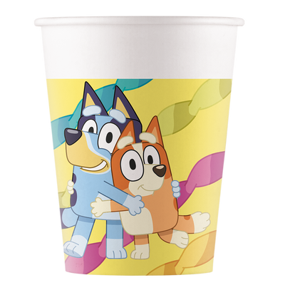 Ingår: Bluey pappersmuggar, 8-pack