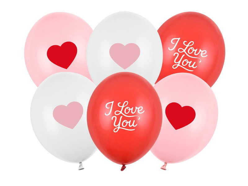 Ballonger, I love you, 30 cm, 6-pack