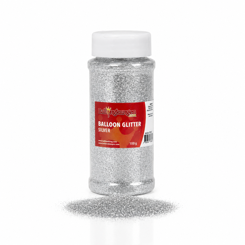 Ballonglitter, sølv, 100 gram