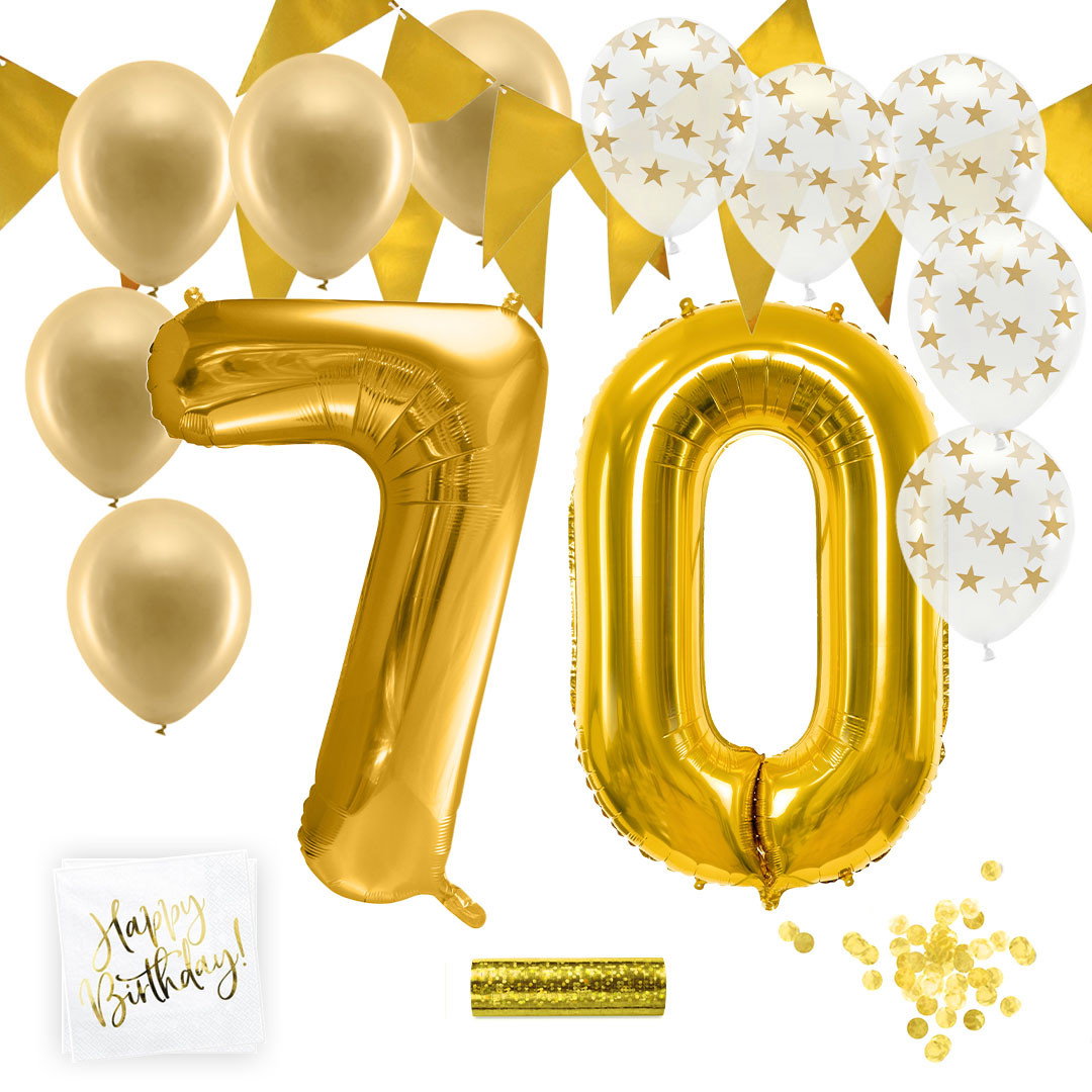 70 års fødselsdagssæt, guld