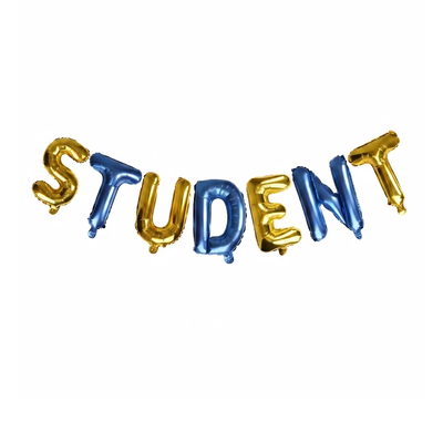 Folieballong, Student, blå/guld