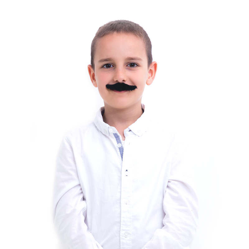 Lösmustascher, svarta, 6-pack