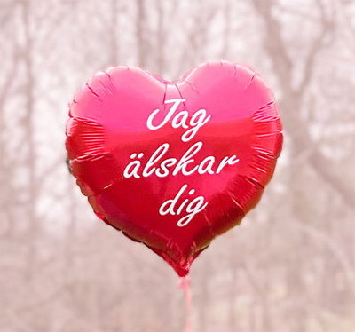 Heliumfylld Ballong, jag älskar dig, röd