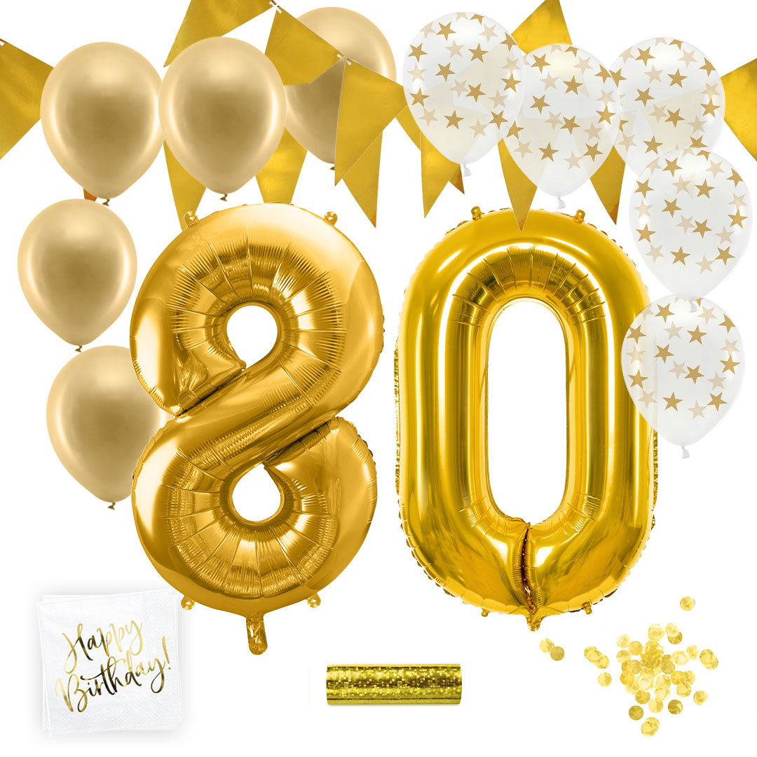 80 års fødselsdagssæt, guld