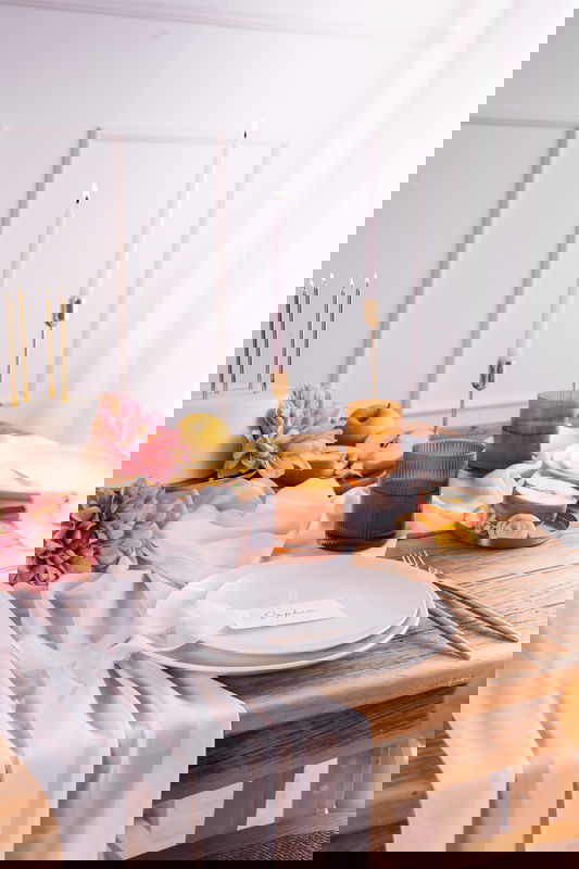 Chemin de table en chiffon, blanc, 5 m