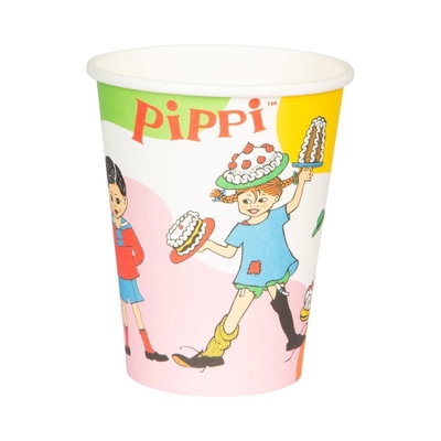 Ingår i Pippi 3-årskalas: Pippi Långstrump pappmuggar 8-pack