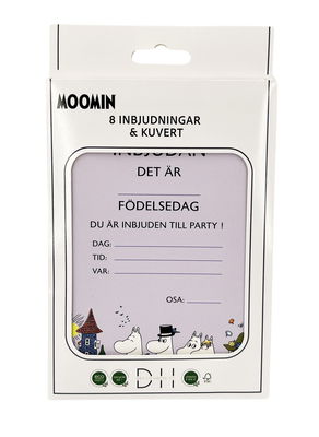 Einladungskarten, Mumin, 8 Stück + Umschläge