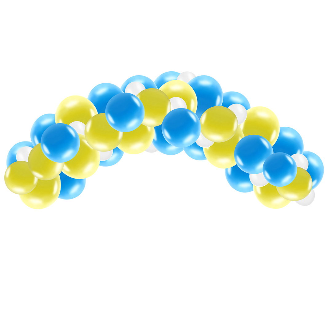 Ballongbåge, gul & blå