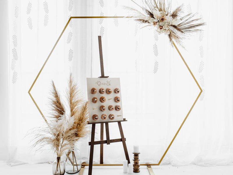 Backdropställ Hexagon, guld, 2 m