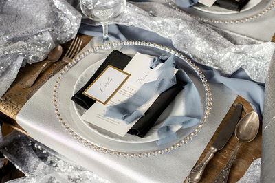 Chiffongband, ljus dimblå