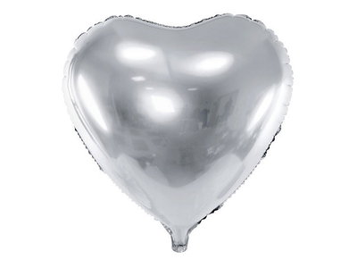 Heliumfylld Ballong, Hjärta, Silver