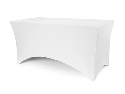 Housse de table rectangulaire blanche 183x76x74 cm