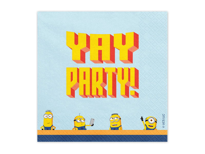 Servietter, Minions, Yay Party!, 33x33 cm, 20-pak