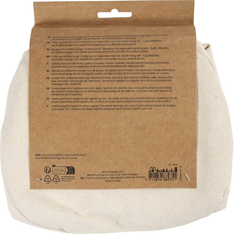 Tygkorg, ljusnatur, 2-pack