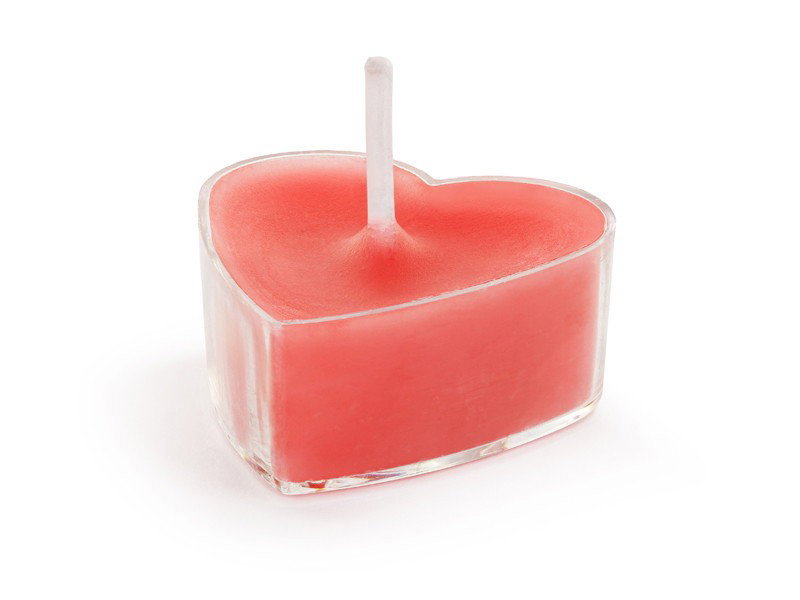 Röda hjärtformade värmeljus, 10-pack