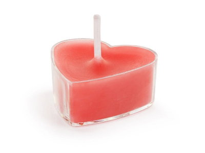 Röda hjärtformade värmeljus, 10-pack