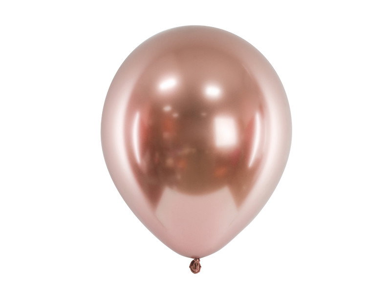 Ballong, glossy roséguld, 10-pack