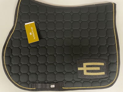 Hoppschabrak med E-logga svart/guld  FULL