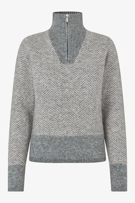 KLaudrey stickad tröja Light grey malange