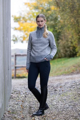 KLaudrey stickad tröja Light grey malange