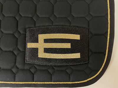 Hoppschabrak med E-logga svart/guld  FULL