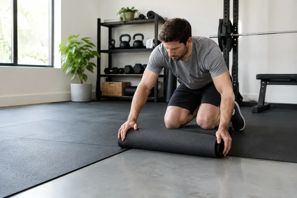 Slik legger du gymgulv på betong