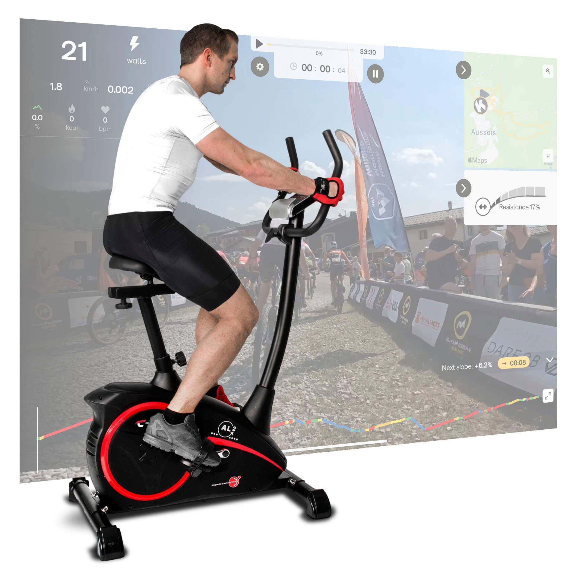 Motionscykel AL2 B&auml;st i Test (S Kinomap/Swift - Svart)