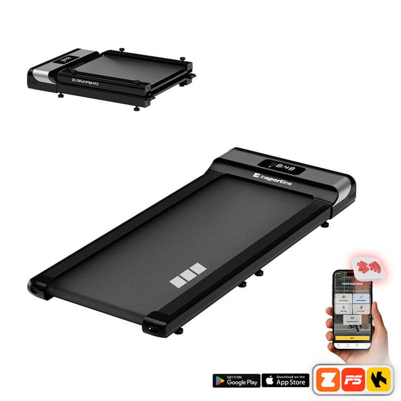 ZenRun 10 med sammenleggbar ramme, LED-display og sklisikker løpeflate – ideell for daglig trening hjemme. Enkel å oppbevare og bruke.