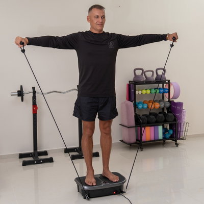 MicroVibe vibrationsplatta med optimerade frekvenser för förbättrad cirkulation, balans och muskelaktivering.