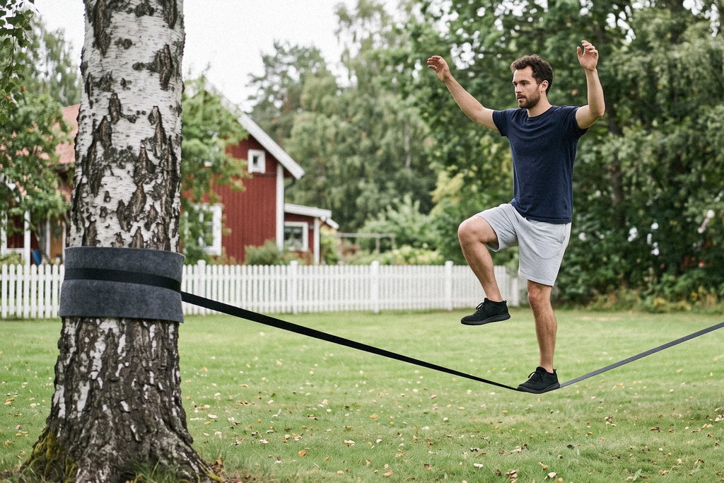 Slackline för nybörjare: så sätter du upp linan och tar första stegen