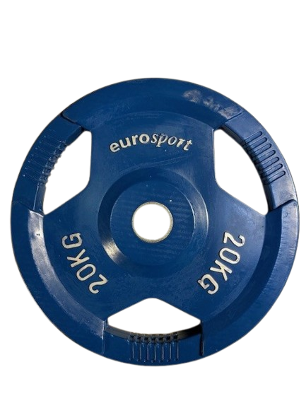Vægtplade gummiblå 20 kg 50 mm