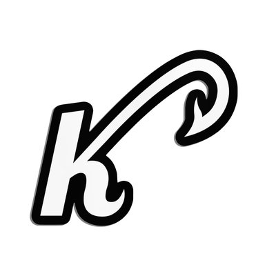 Utklasad K Logo Sticker 7x6cm - Klistermärke