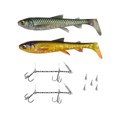 Utklasad Betespaket - Gädda Mjukbete - SG 3D Whitefish Shad 23cm