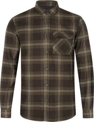 SEELAND Glen Flanellskjorta, Pine green check L