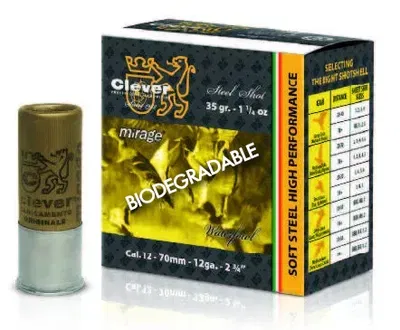 Clever Mirage T4 Soft Steel Hunting BioDegradable 35 gr,  12/70, US2, 25 ASK