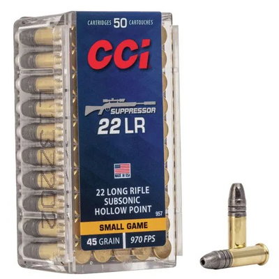 CCI Rimfire Ammunition 22 LR Supressor HP 45gr