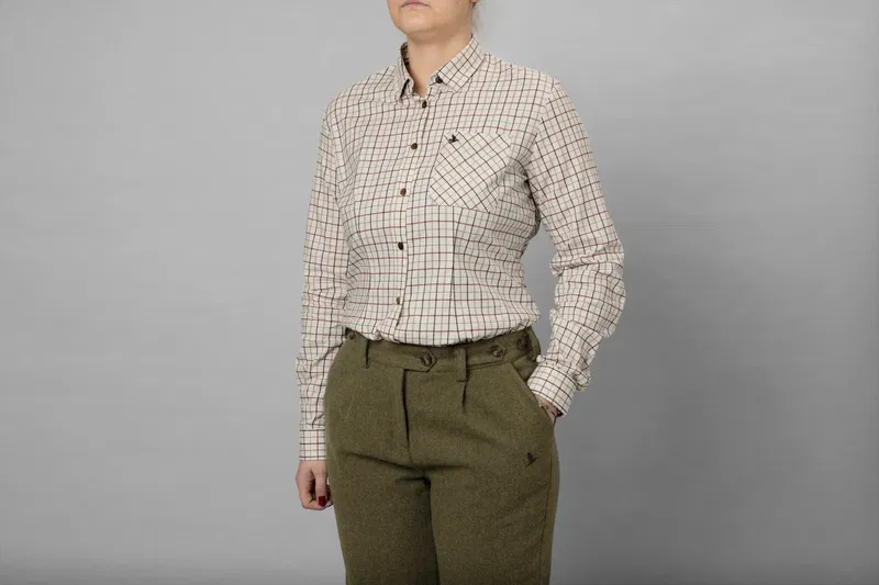 SEELAND Kerry Skytteskjorta, Cabernet/Blue Check