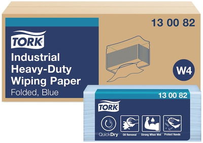 Rengöringsduk Tork W4 Extra Kraftig Blå 32,4x38,5cm, 100 st/fp