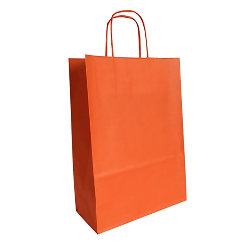 Bärkasse Papp Tvinn Handtag Orange 12L, 250/fp