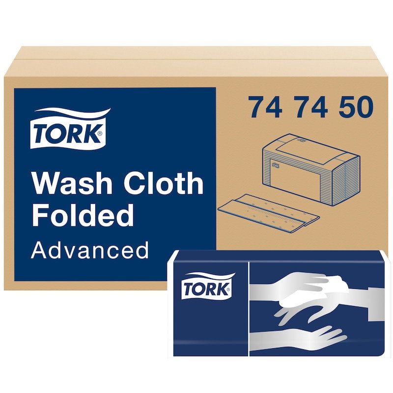 Tvättlapp Tork Advanced 6-lag Vit 25x19cm, 1600/fp