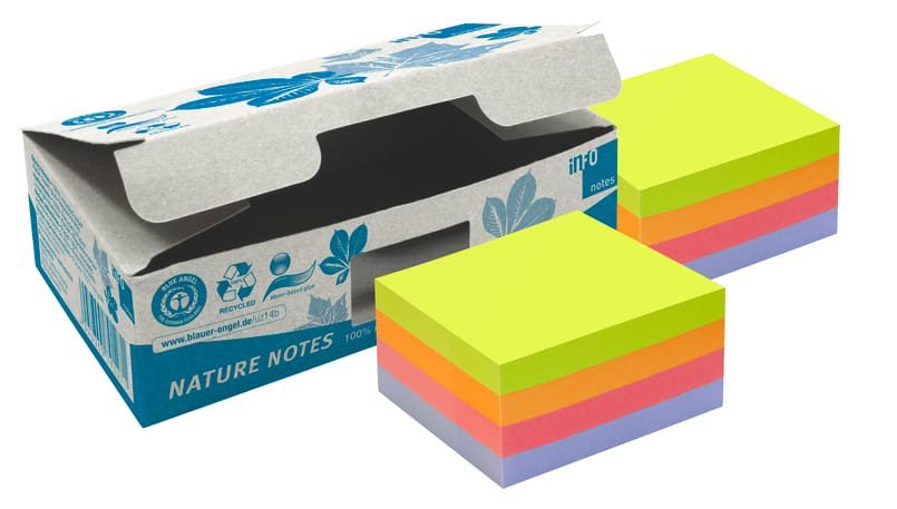 Notiskub Info Notes 100% Rec 75x75mm, 2/fp