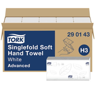 Pappershandduk Tork H3 Adv 2-lag 226x230mm, 3750 st/krt