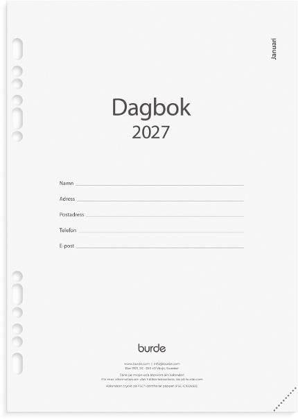Almanacka Burde 4802 Business Kalendersats Dagbok 2027